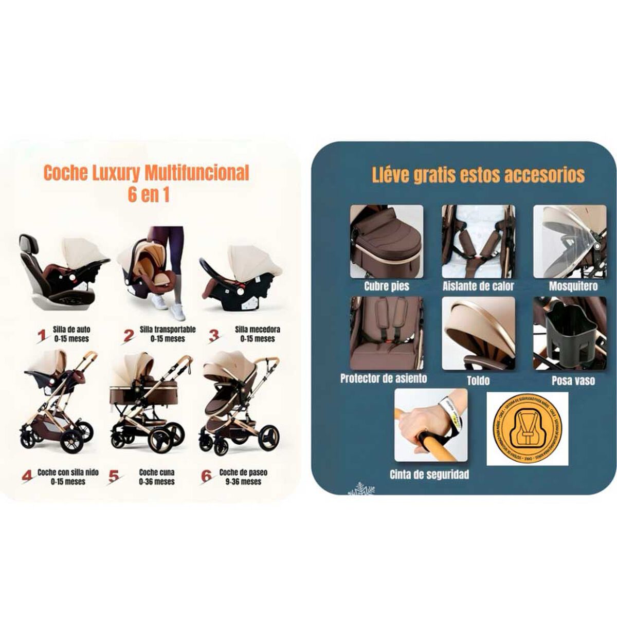 Coche Travel System con Accesorios Burdeos Luxury LuBabycas