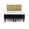 Cama Europea CIC Base Dividida 2 Plazas S&uacute;per Premium + Respaldo Torino Mostaza