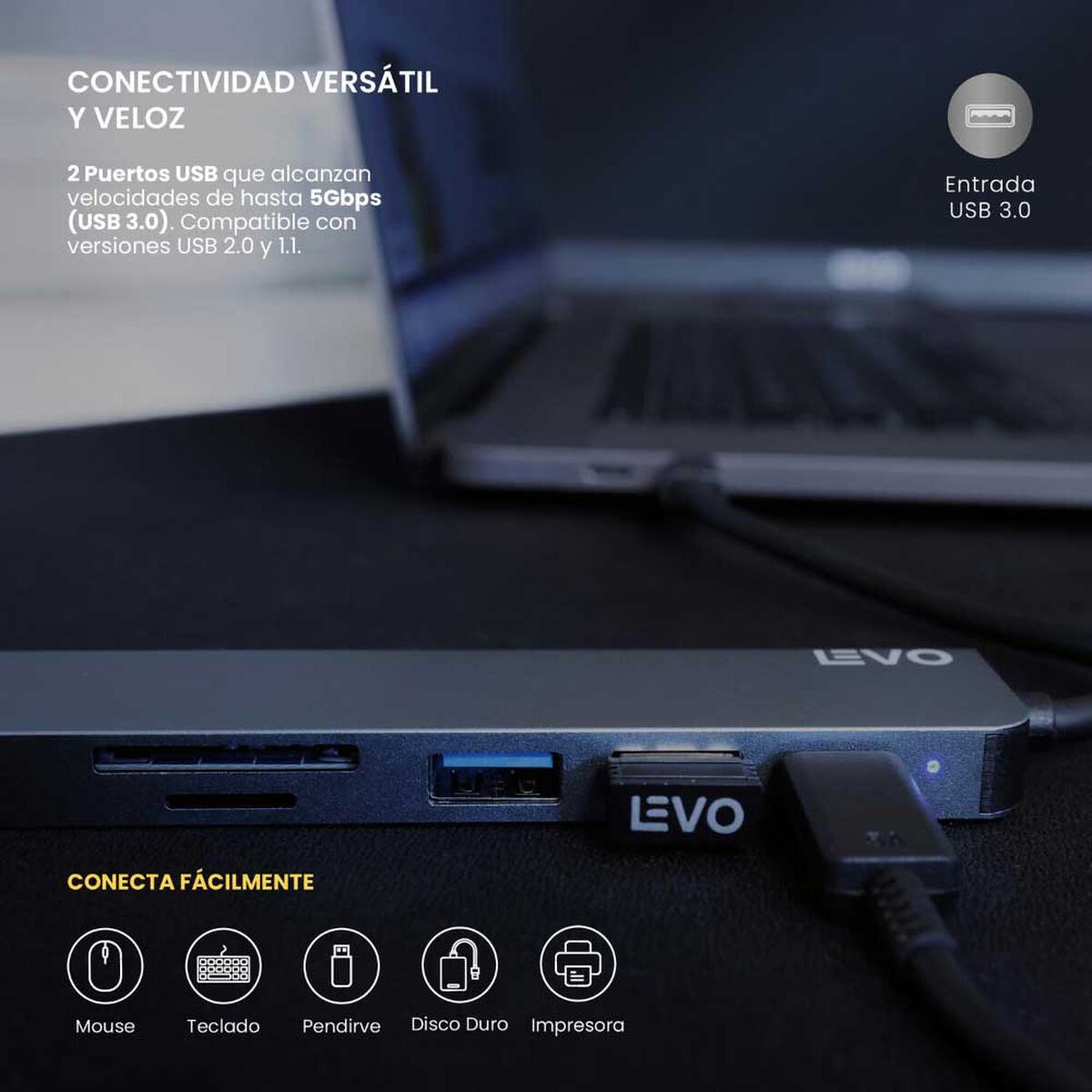 Adaptador Multipuerto Levo Hub 6 en 1