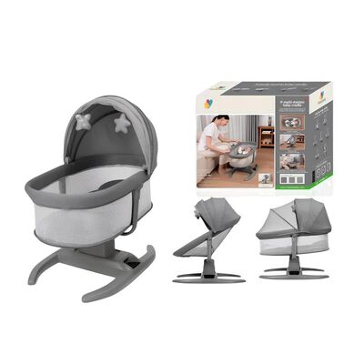 Cuna Mecedora Eléctrica 2 en 1 Mastela Gris LuBabycas