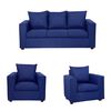 Juego de Living Deco Outlet Turín Sofá 3 Cuerpos + Dos Sillones 1 Cuerpo Azul