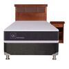 Box Spring CIC 1 Plaza New Ortopedic + Respaldo + Velador New Dublin