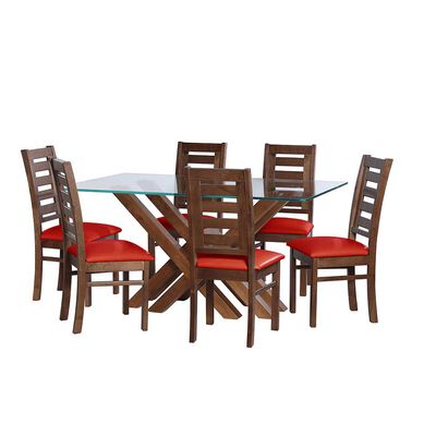 Juego de Comedor Latam Home Merida 6 Sillas Rojo
