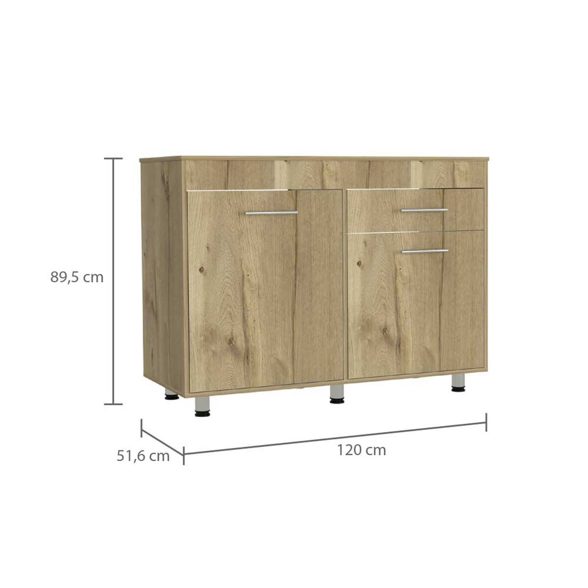 Mueble de Cocina Inferior TuHome Orion 3 Puertas 1 Cajón Duna Blanco