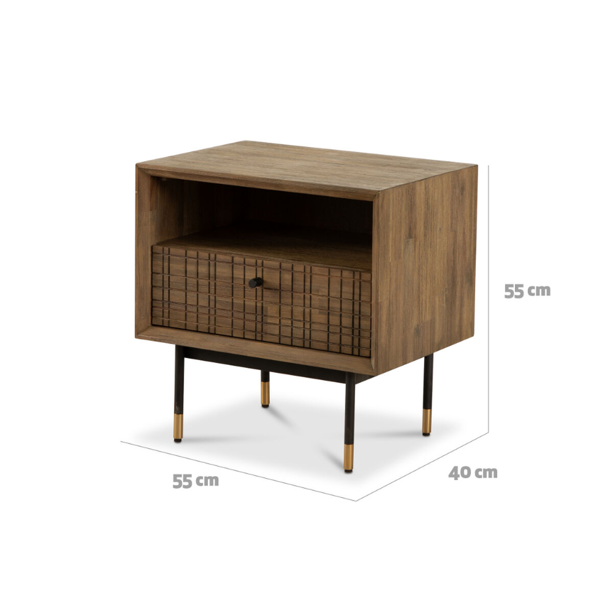 Velador CIC Adria 1 Cajón Café Oscuro