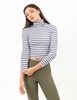 Polera Crop Rayas Manga Larga Cuello Tortuga Mujer Icono