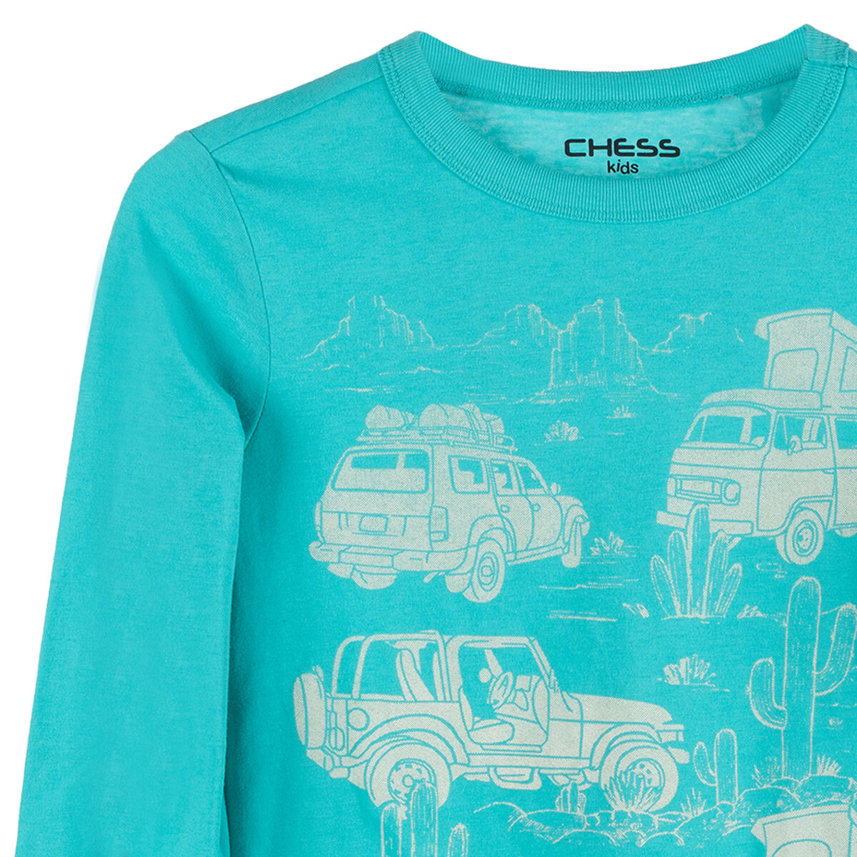 Polera Manga Larga de Algodón Niño Chess