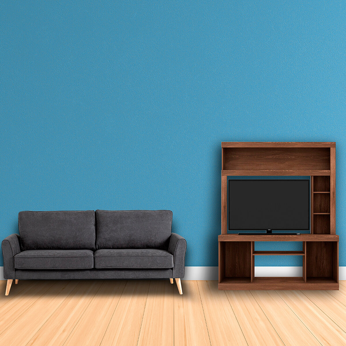 Combo Sofá Verona 3 Cuerpos + Home TV Miami Hasta 42"