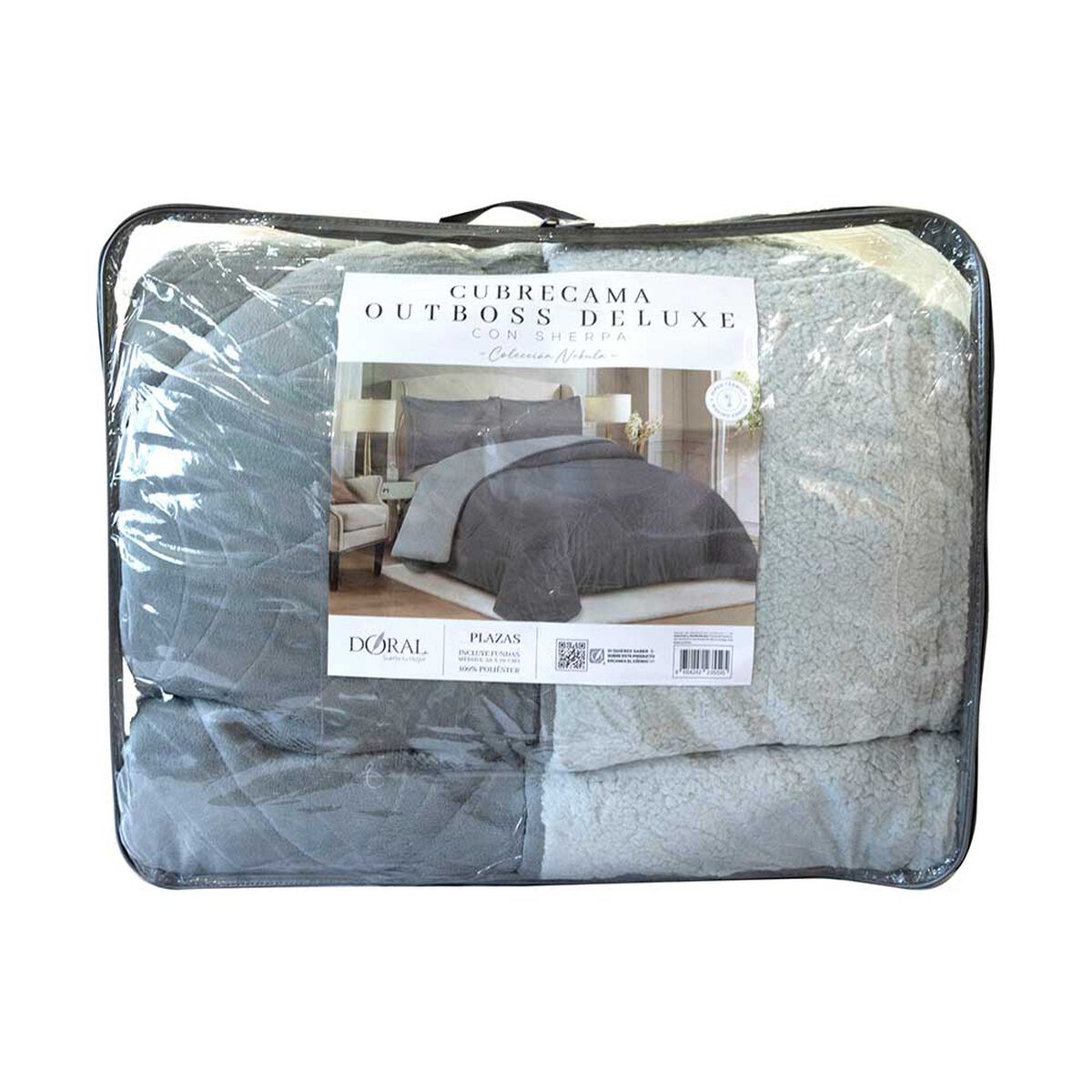 Cubrecama Doral KING Outboss Estampado Nebula Sherpa D1