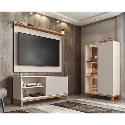 Panel TV 65" + Rack TV 55" + Vitrina Decocasa Mondrian Off White
