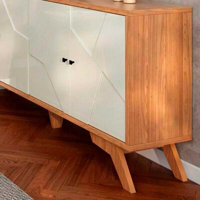 Imagen 2 del producto Rack TV Roca Santos Blanco Roble Hasta 75""