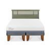Cama Europea CIC Base Dividida 2 Plazas Excellence Plus + Respaldo Dublin Olivo