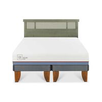 Cama Europea CIC Base Dividida 2 Plazas Excellence Plus + Respaldo Dublin Olivo