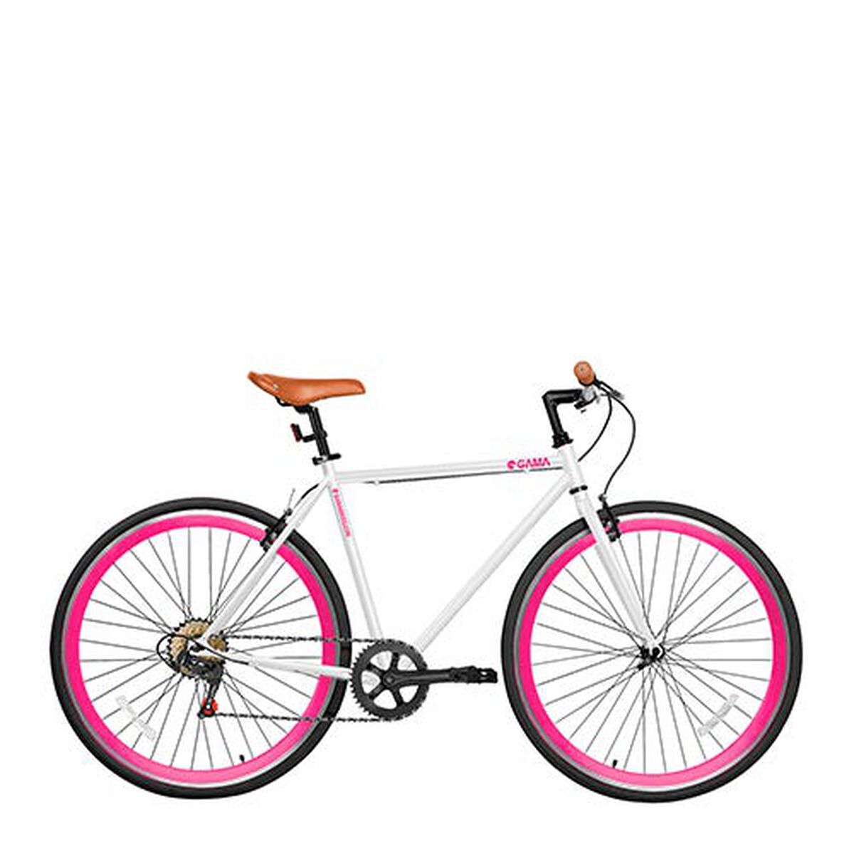 Bicicleta Gama Bikes Alley Cat 6S 28" White Fucsia