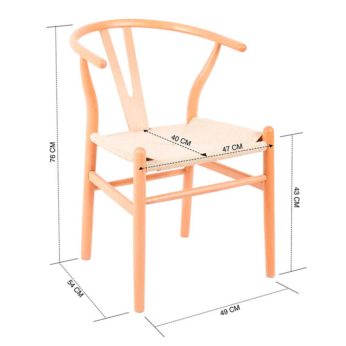 Pack de 2 Sillas Novahus Wishbone Natural