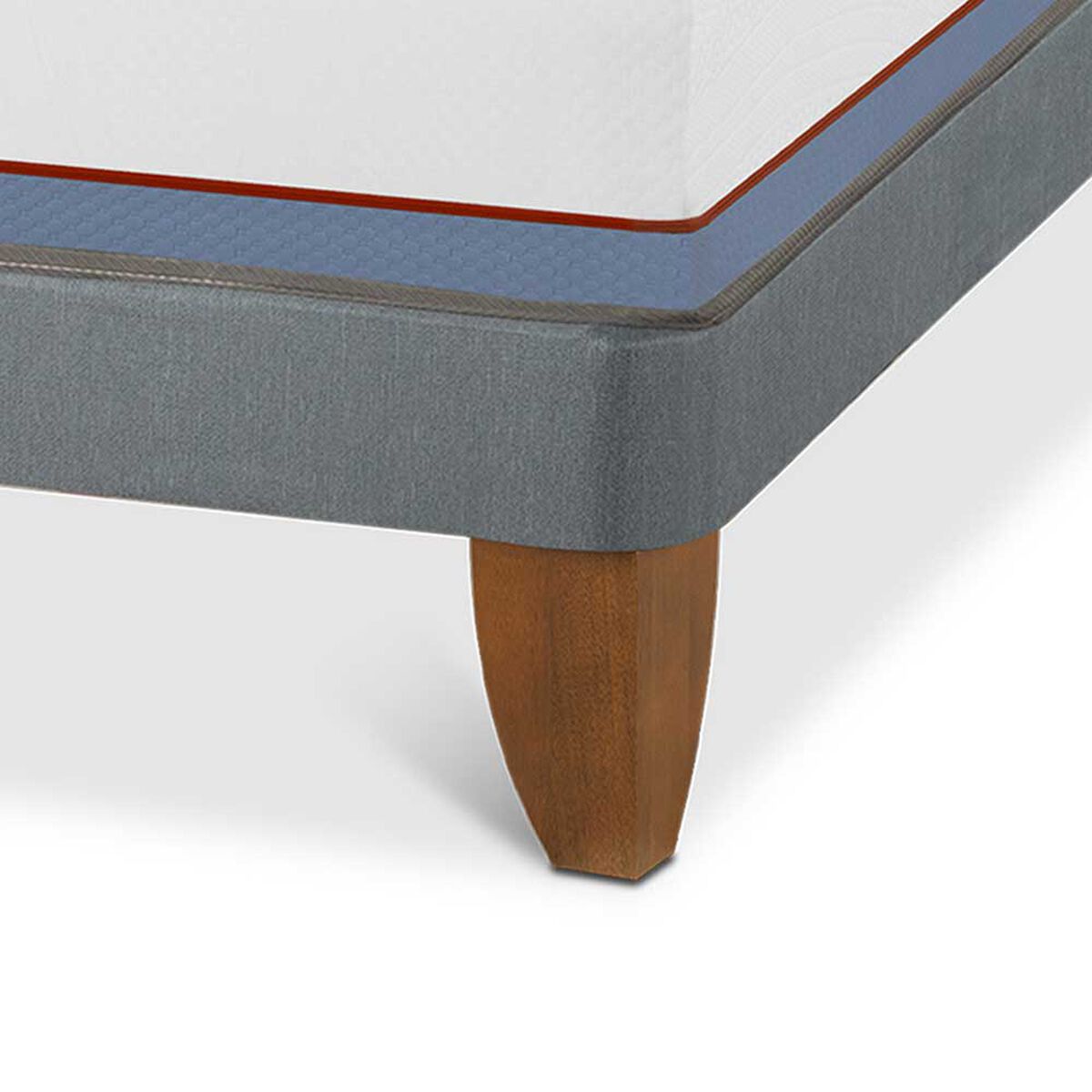 Cama Europea CIC 1,5 Plazas Excellence Plus + Respaldo + Velador New Dublin Caramel