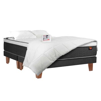 Imagen 1 del producto Cama Europea Celta Base Dividida 2 Plazas x 2 mt Everest Cobre + Set Textiles + Almohadas