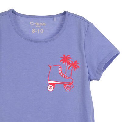 Imagen 2 del producto Polera Manga Corta Niña Chess Coral, Lavanda, Menta, Morado, Rosado