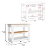 Isla de Cocina TuHome Cala 2 Cajones Blanco