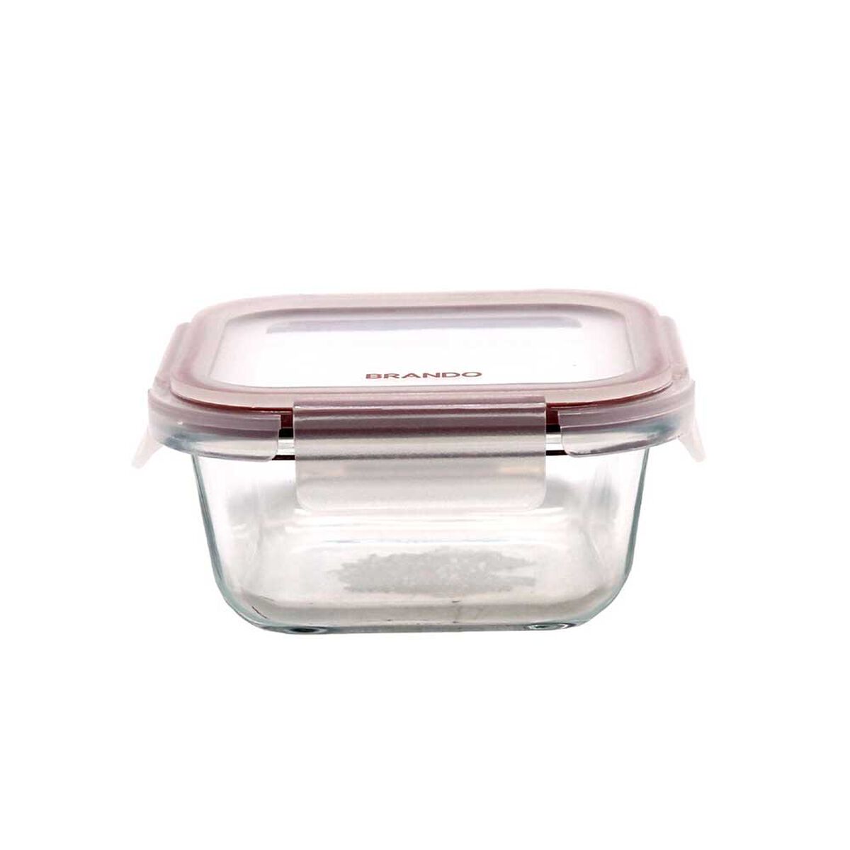 Tupper Hermético Vidrio Brando Comida Rosado 300 ml