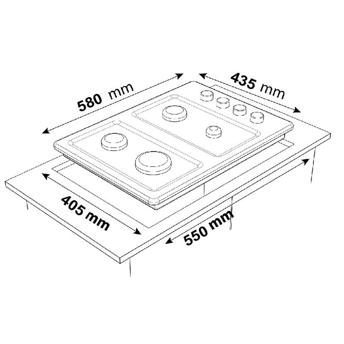 Encimera a Gas Sindelen EG-4600IN 4 Quemadores