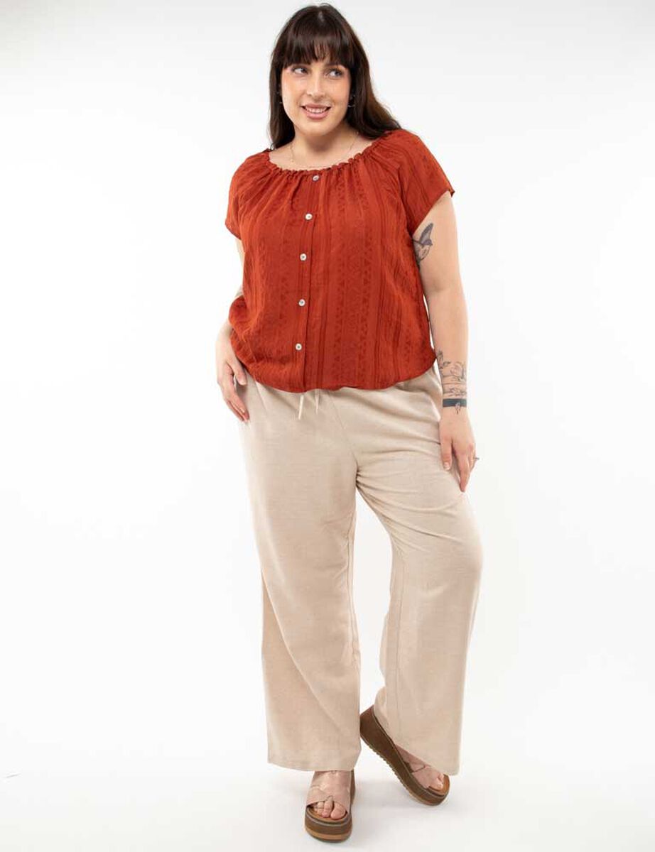 Pantalón Lino Recto Mujer Extralindas