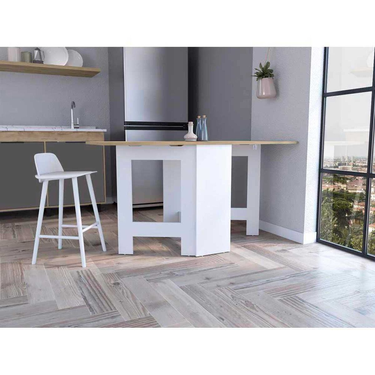Mesa Abatible TuHome Compact Blanco Macadamia