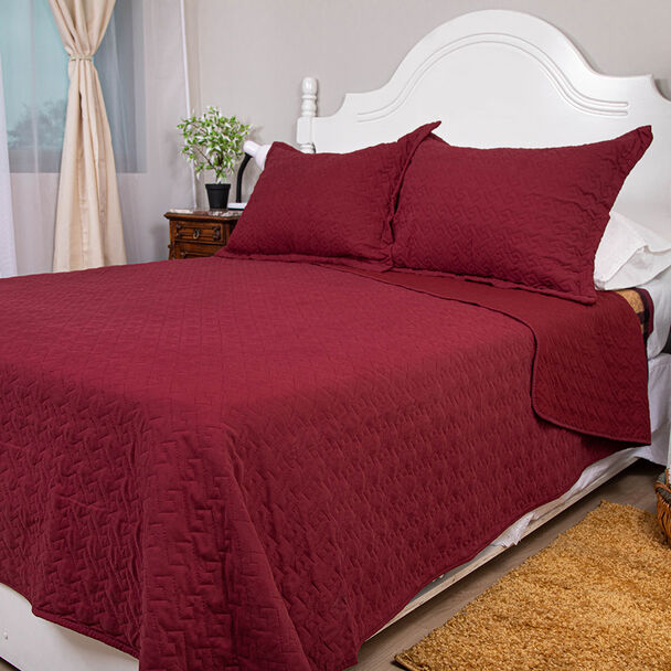 Quilt Doral 2 Plazas Burdeo Velvety