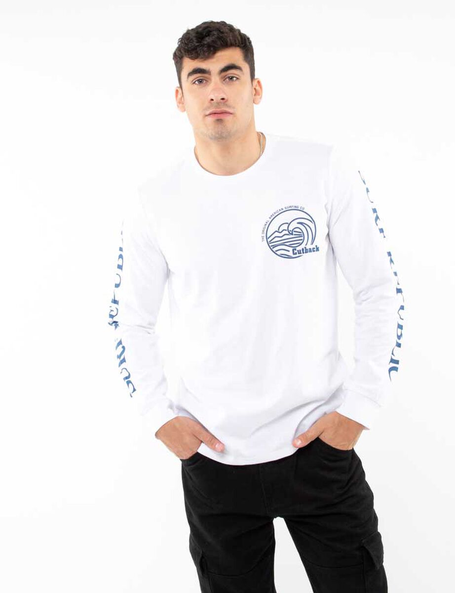 Polera Con Estampado Manga Larga Hombre Cutback