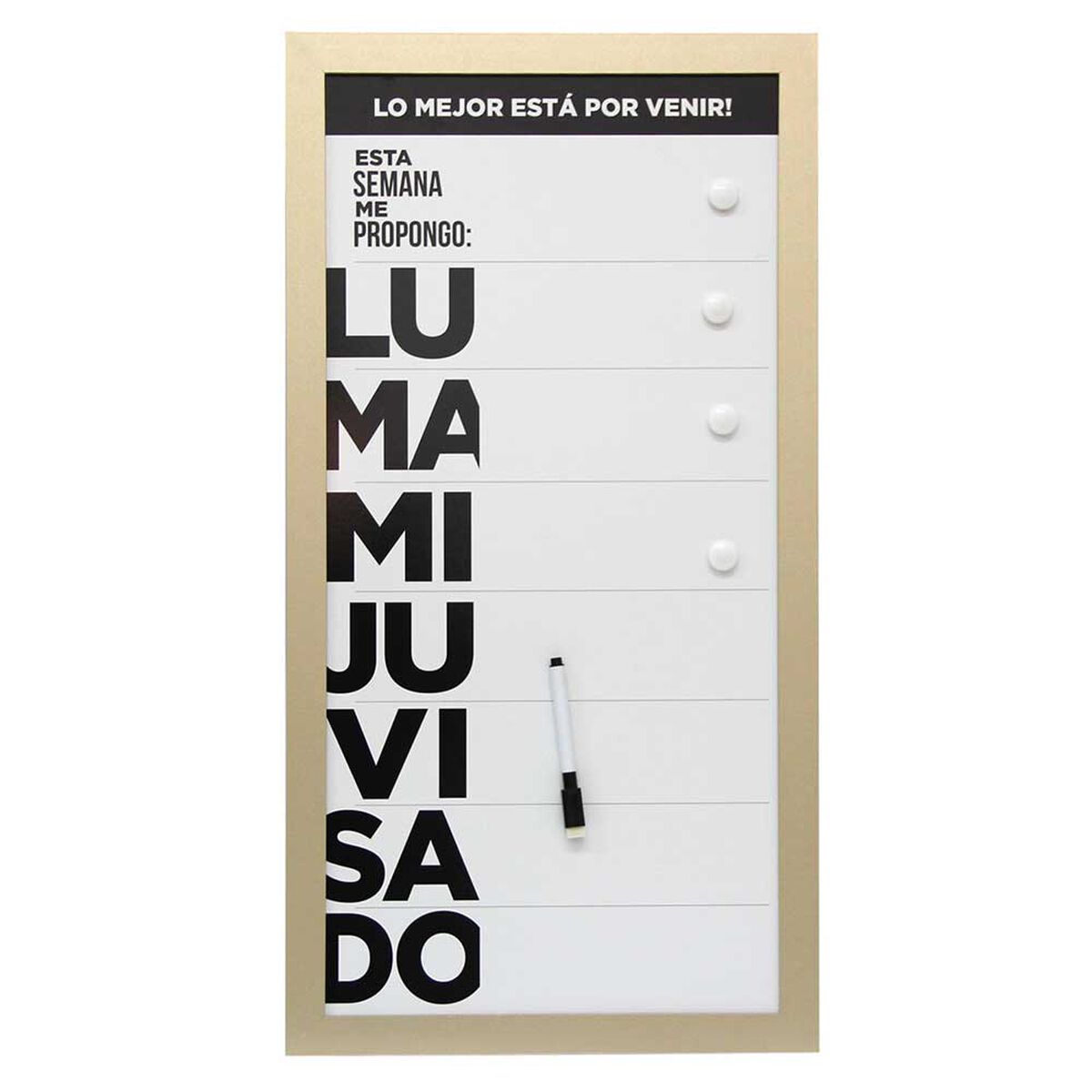 Pizarra Pl&aacute;stico Vgo Work 30 x 60 cm Dorado