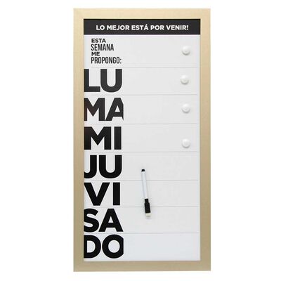 Imagen 1 del producto Pizarra Plástico Vgo Work 30 x 60 cm Dorado