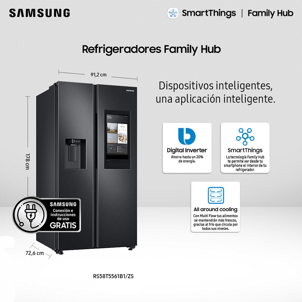 Refrigerador Side By Side Samsung RS58T5561B1/ZS 585 lts.