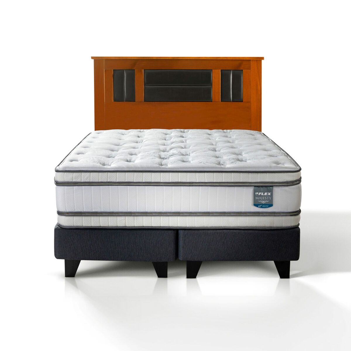 Combo Cama Europea Flex 2 Plazas Majesty + Respaldo Lorraine