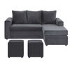 Sofá Seccional Bodevir Cali 3 Cuerpos + 2 Pouf Gris