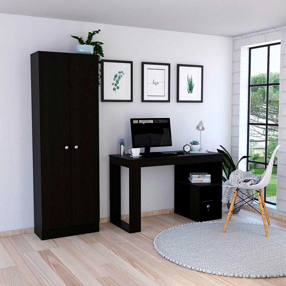 TUHOME Escritorio Astana + Closet 2 Puertas Home