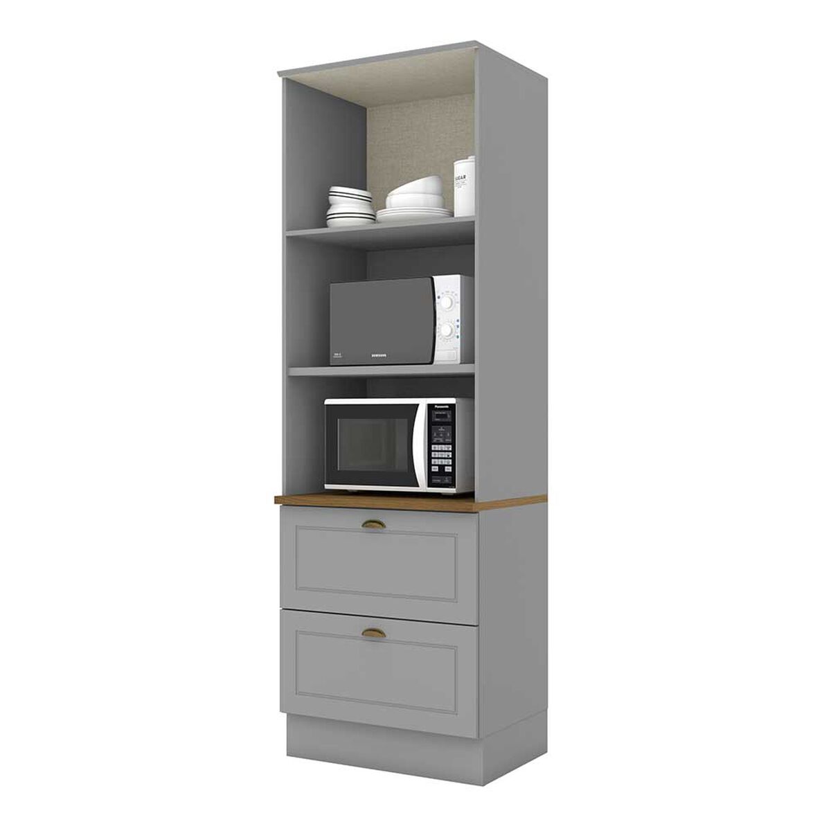 Mueble de Cocina Home Mobili Americana 2 Cajones 2 Puertas Gris