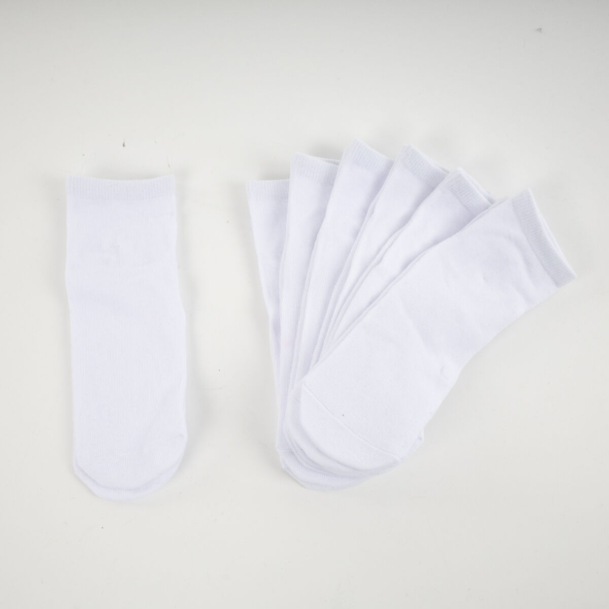 Pack 7 Calcetines Corto Blanco Icono