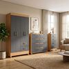 C&oacute;moda Vekkahome Doble Evo 8 Cajones Gris