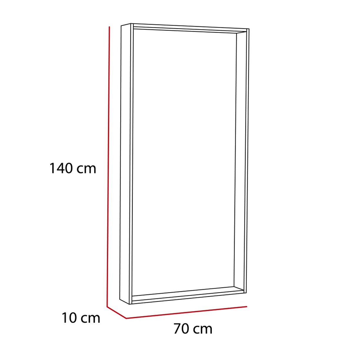 Espejo TuHome Trento Wengue 140x70 Cm