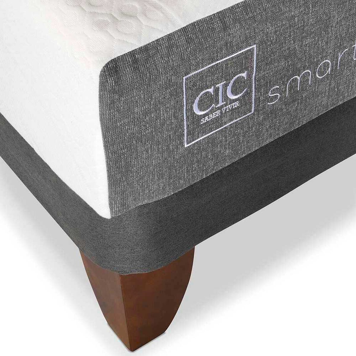 Cama Europea CIC Base Dividida 2 Plazas Smart + Respaldo Torino Alpino