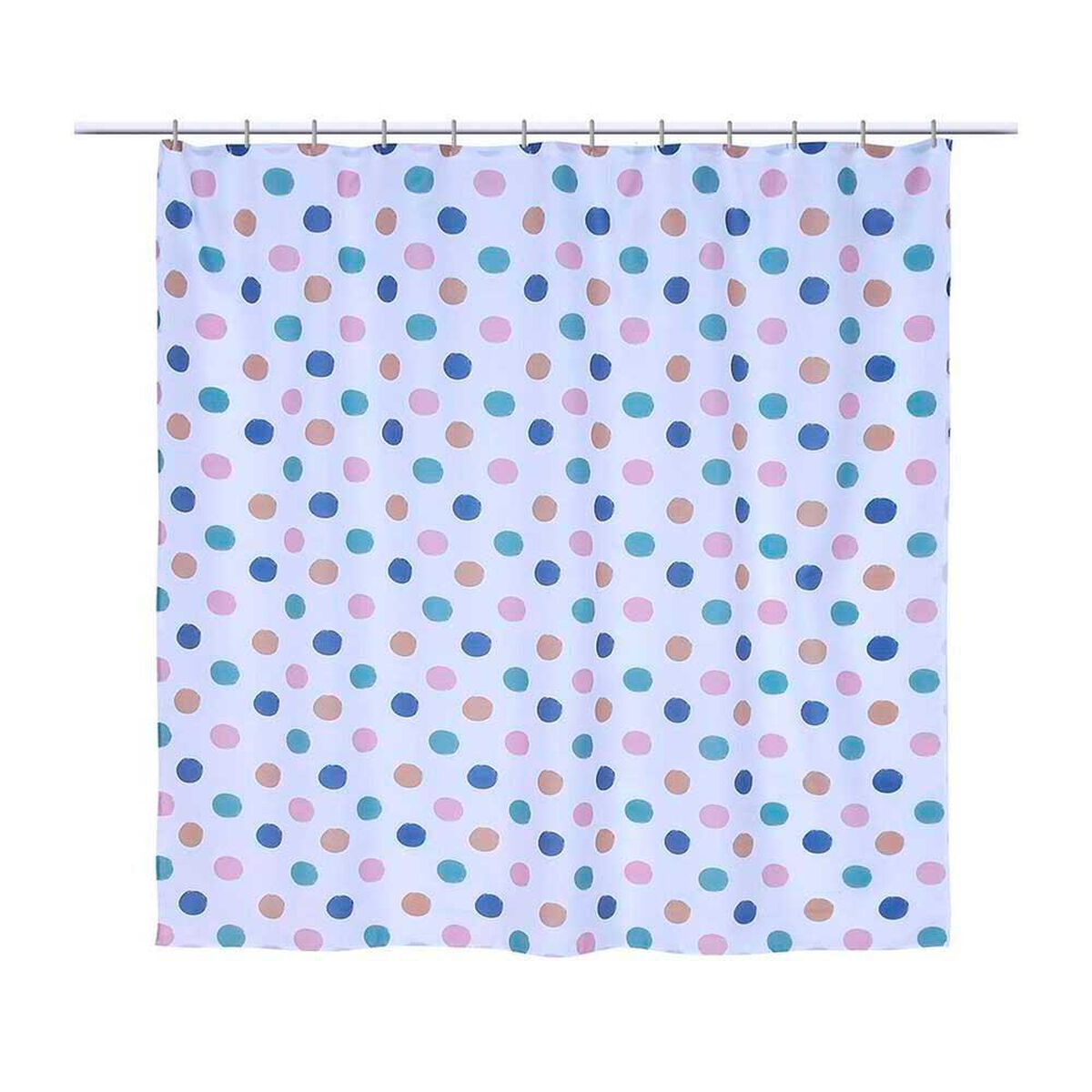 Set Cortina de Ba&ntilde;o +  Piso 3 Piezas Mashini Casta&ntilde;o