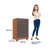 Cómoda Onessta Aruba 4 Cajones Jatoba Grafito