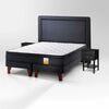 Cama Europea Drimkip 2 Plazas Eurotop Base Dividida + Respaldo + Velador Rover