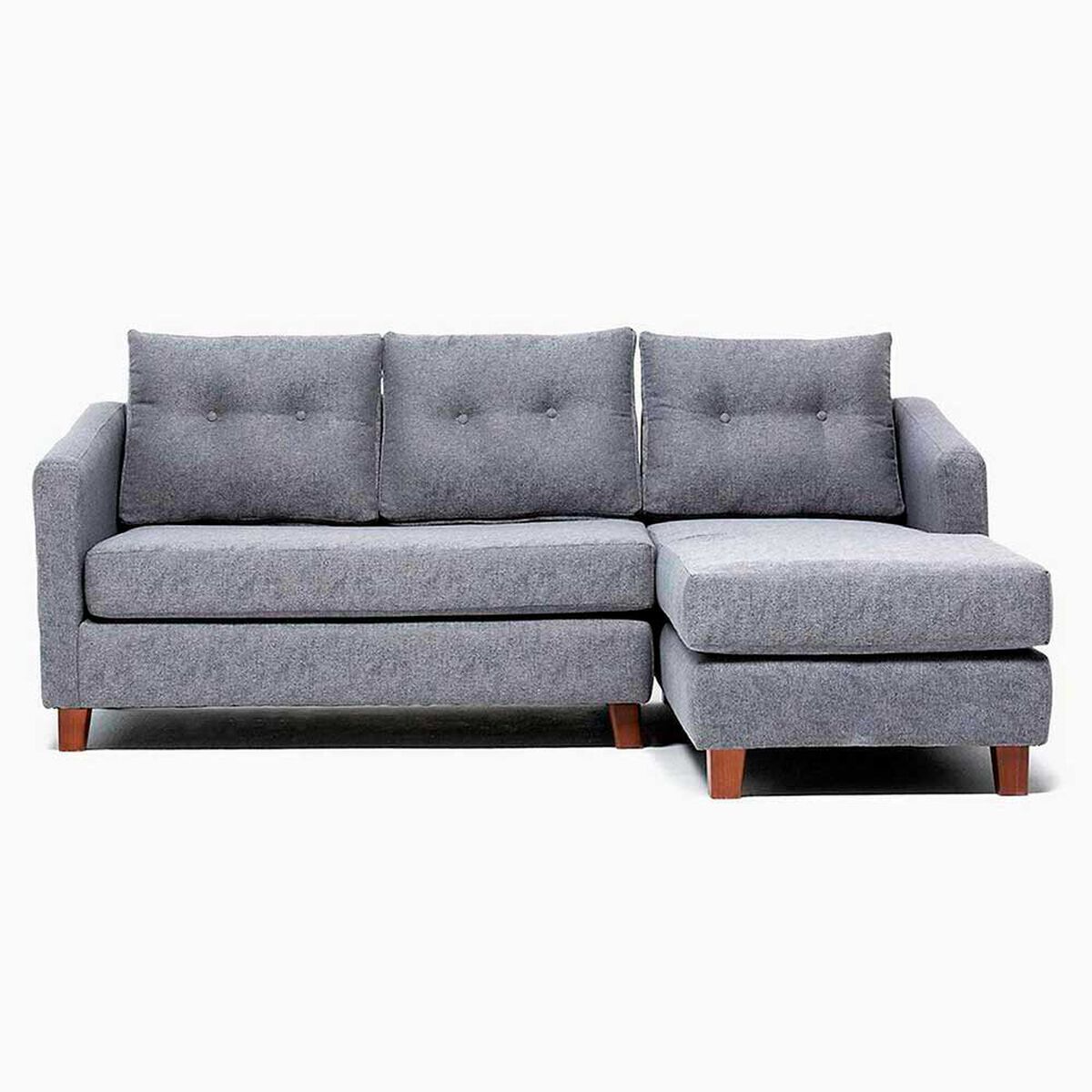 Sof&aacute; Seccional Barra Design Elena Derecho 3 Cuerpos Gris