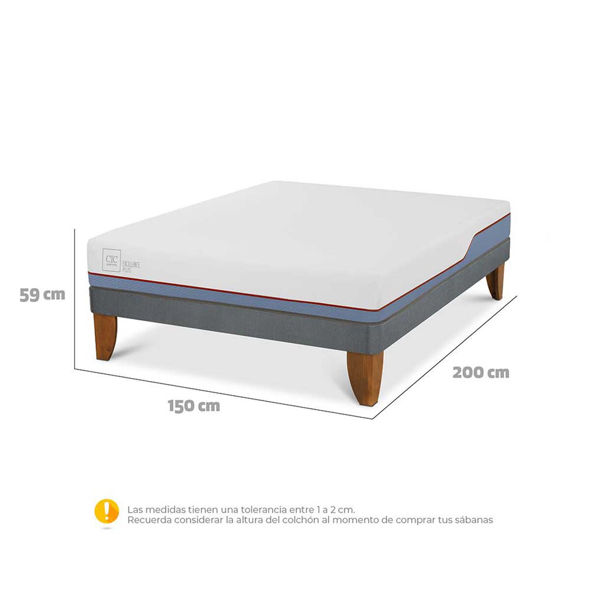 Cama Europea CIC 2 Plazas Excellence Plus