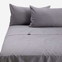 Juego de Sábanas Rosen 144 Hilos King Polycotton Lisa Grafito