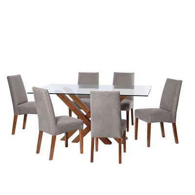 Juego de Comedor Latam Home Merida 6 Sillas Gris