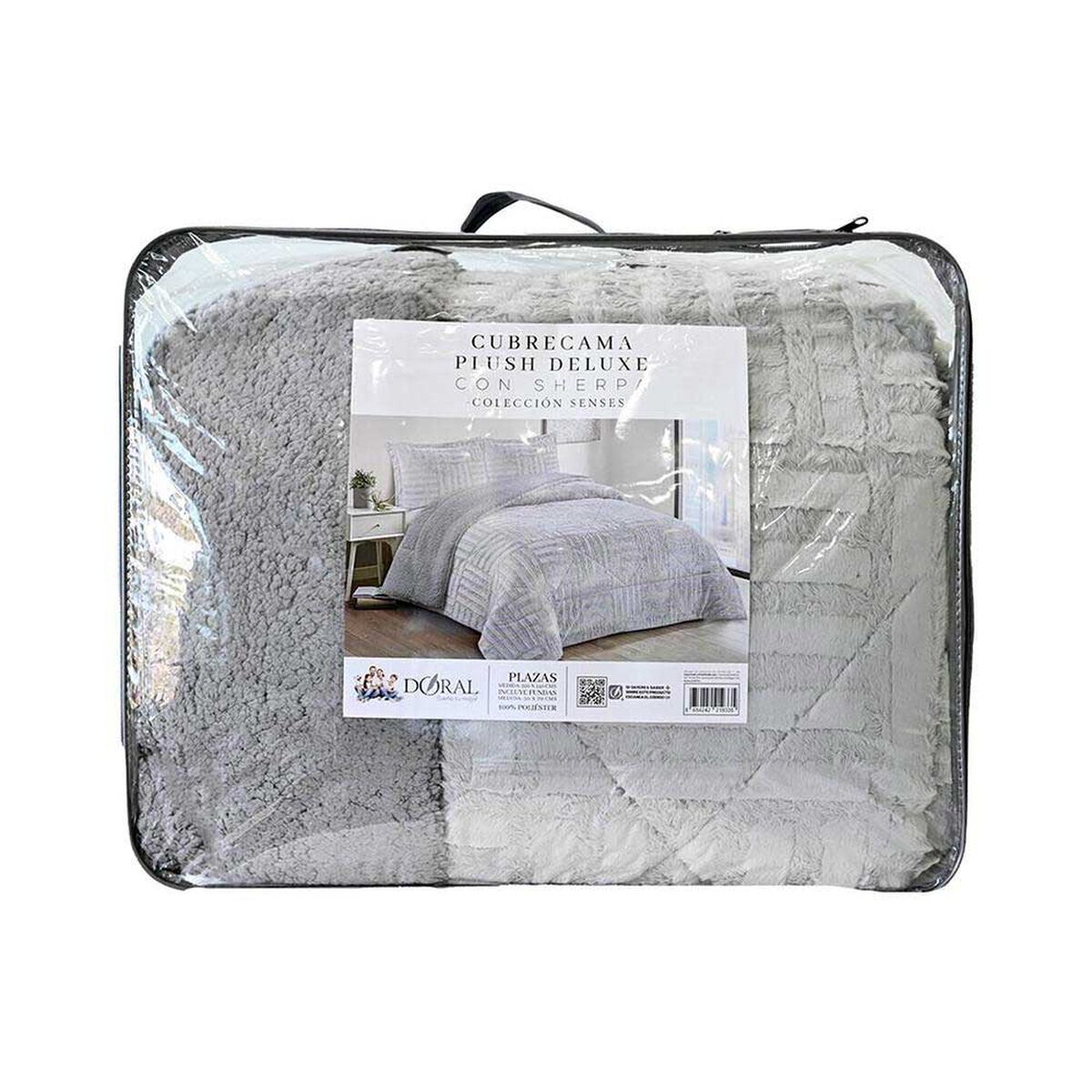 Cubrecama Doral 2 Plazas Gris Senses