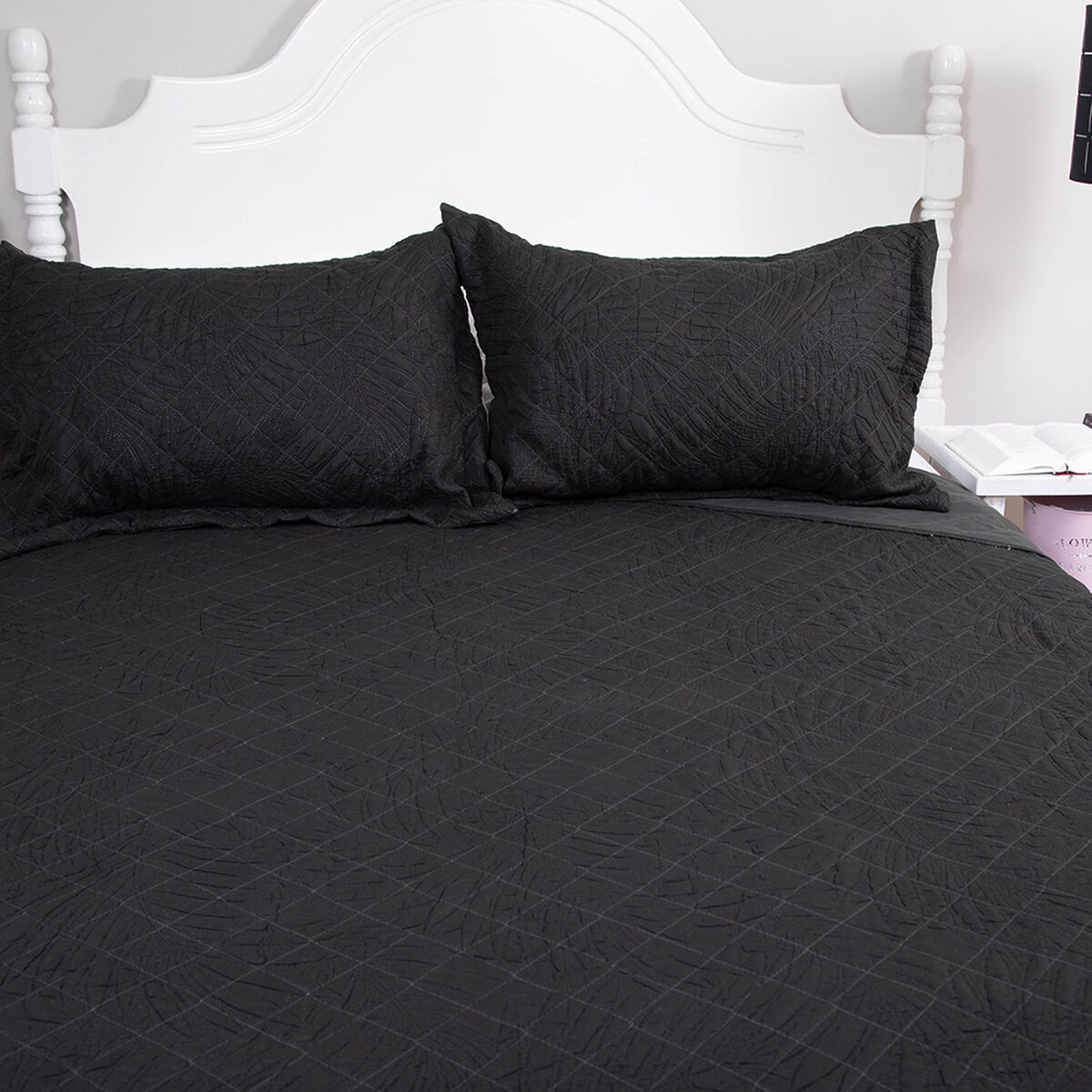 Quilt Doral 2 Plazas Negro Bubbly