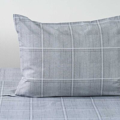 Imagen 2 del producto Juego de Sábanas American Family 1 Plaza Cuadra Mini 144 Hilos Gris